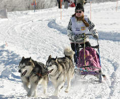 Sandrine avec Orion et Vintuka au BT de L'Alpe du Grand Serre 2008 (2me manche)